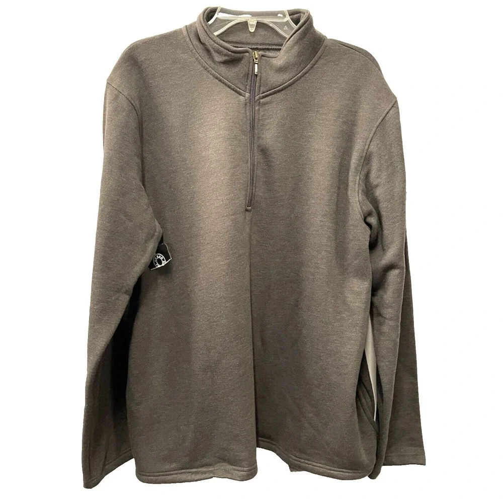 Urban Frontier Mens Size XXL Nwt 1/4 Zip Gray Long Sleeved Sweatshirt Pockets - Picture 1 of 8